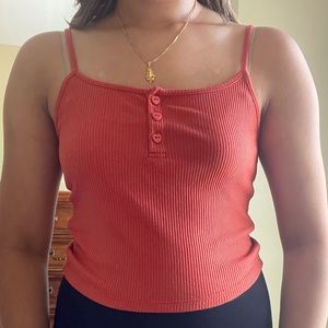 Orange cami w heart buttons